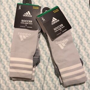 Adidas Kids Light Gray Soccer Copa Zone Socks (2-Pairs)